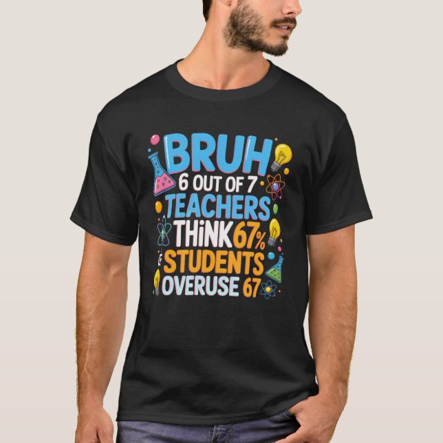 Camiseta 6 de 7 professores acham que 67 dos alunos abusam  (Frente)