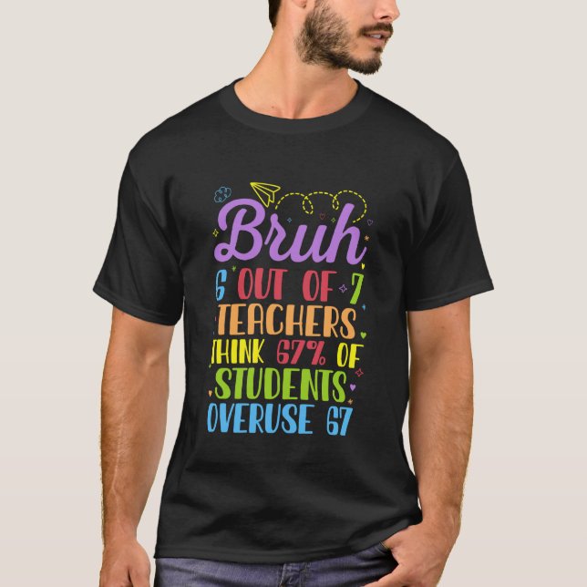 Camiseta 6 de 7 professores acham que 67 dos alunos abusam  (Frente)