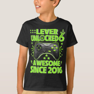 Camiseta 6 do Jogo de Vídeo 2016 Desbloqueado do Nível 6