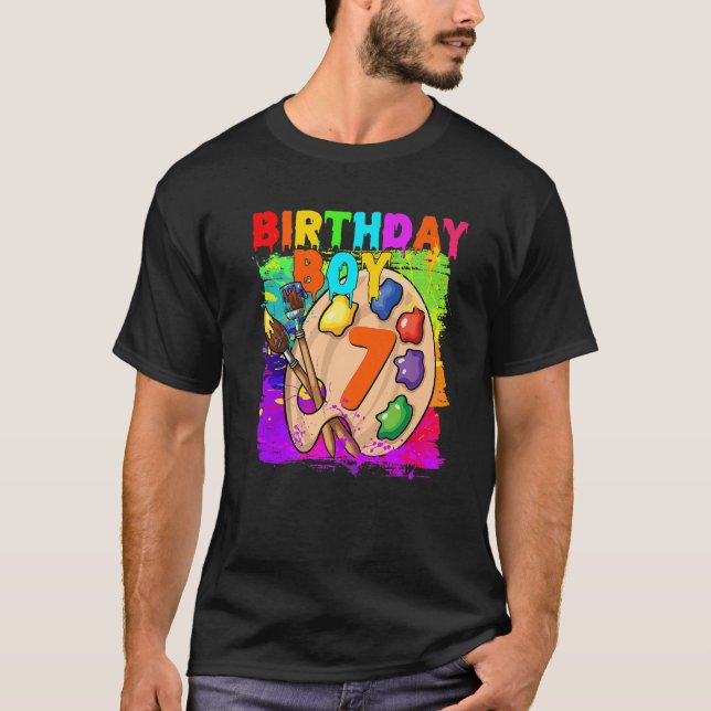 Camiseta 6 Engraçado Pintura De Rapaz De Aniversário No Dia (Frente)