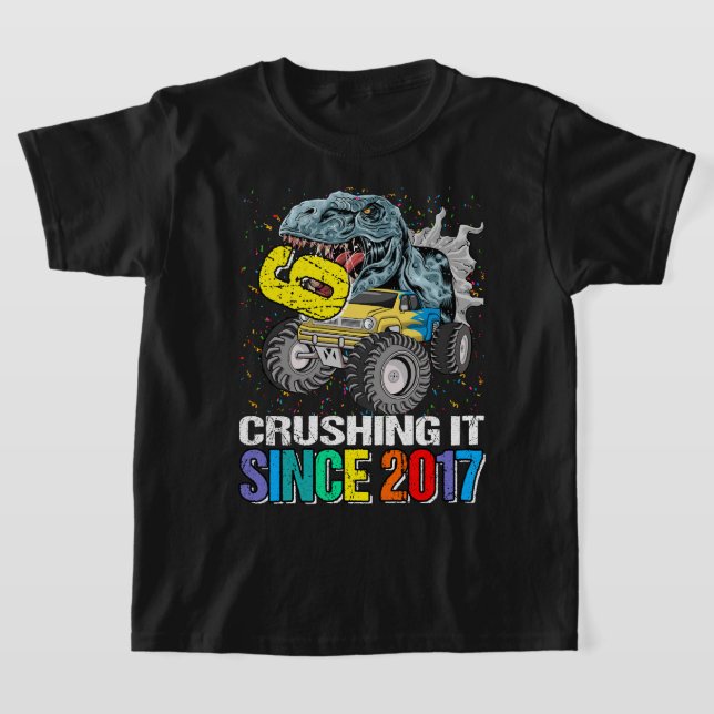 Camiseta 6 Esmagando Desde 2017 Monster Truck Dinossaur 6t (Postura )
