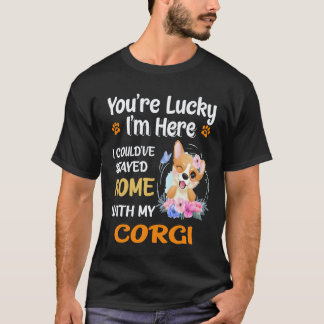 Camiseta 6 Eu Poderia Ter Ficado em Casa Com Corgi