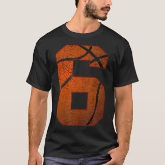 Camiseta 6 Festa de aniversário 6 anos no dia de basquetebo