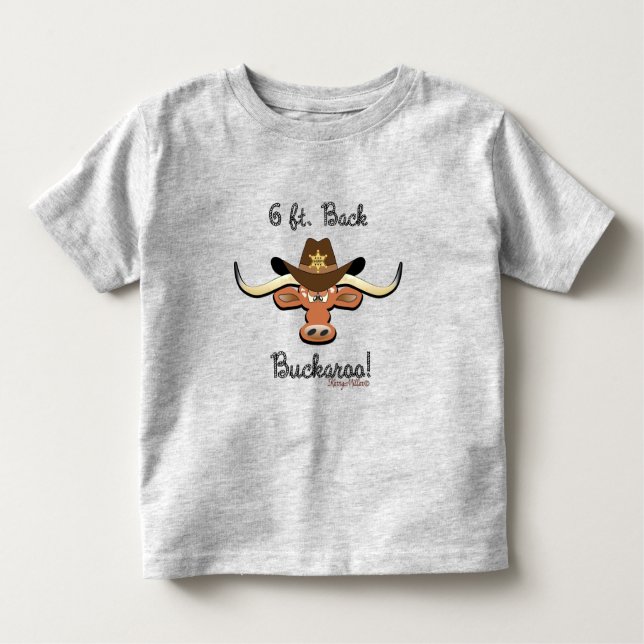 Camiseta 6 Ft. Back Buckaroo, Longhorn Steer (Frente)