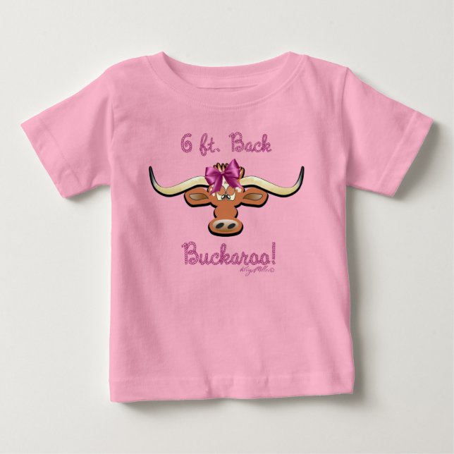 Camiseta 6 Ft. Buckaroo, Vaca Longhorn (Frente)