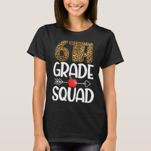 Camiseta 6 Grau Quadrado Leopardo Temas do Sexto Grau Profe