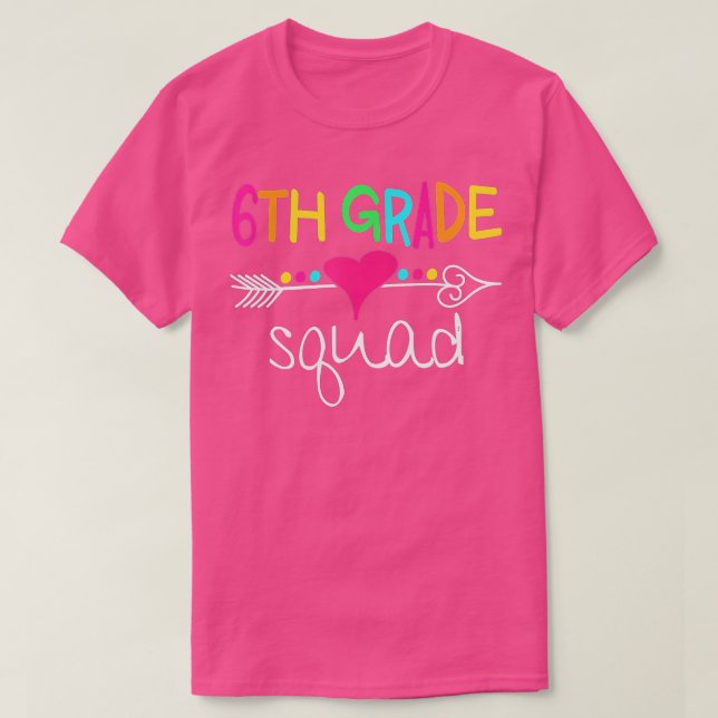 Camiseta 6 Grau Quadrado Sexto Professora Equipe De Volta P (Frente do Design)