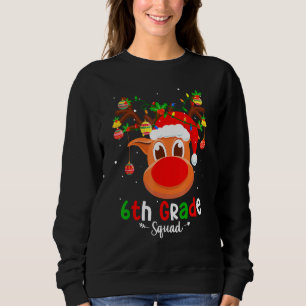 Camiseta 6 Grau Xadrez Esquadrão Reindeer Santa Hat Profess