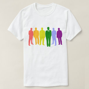 CAMISETA 6 HOMENS NAS CORES DA BANDEIRA DE GAY