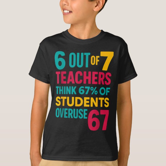 Camiseta 6 Out Of 7 Teachers Think 67% Students Overuse Quo (Frente)