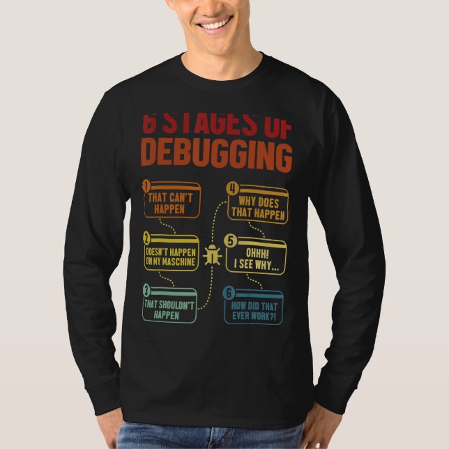 Camiseta 6 Palcos De Debugging Software Developer It Tech 1 (Frente)
