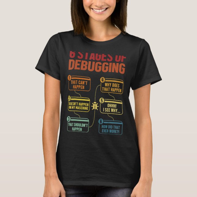 Camiseta 6 Palcos De Debugging Software Developer It Tech 1 (Frente)