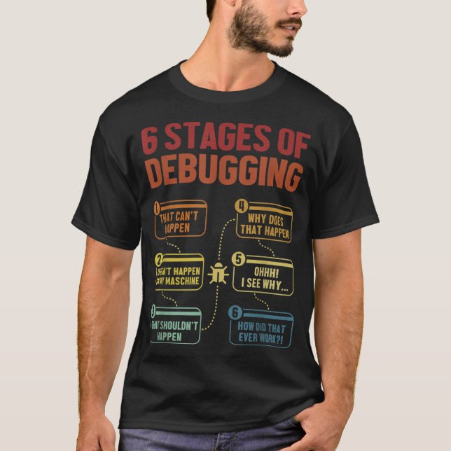 Camiseta 6 Palcos de Depuração de Software de Codificador d (Frente)