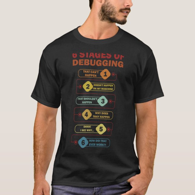Camiseta 6 Palcos de Depuração de Software de Codificador d (Frente)