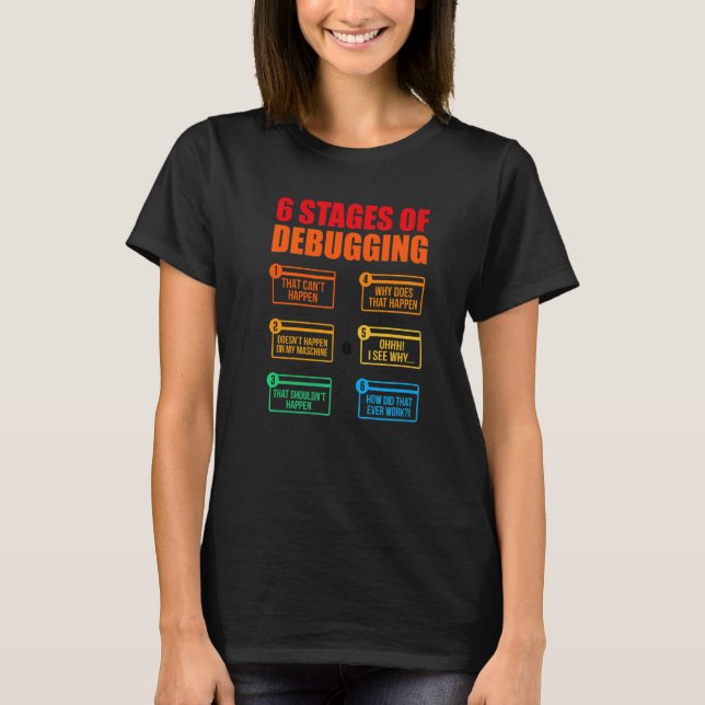 Camiseta 6 Palcos De Depuração De Software Do Programador D (Frente)