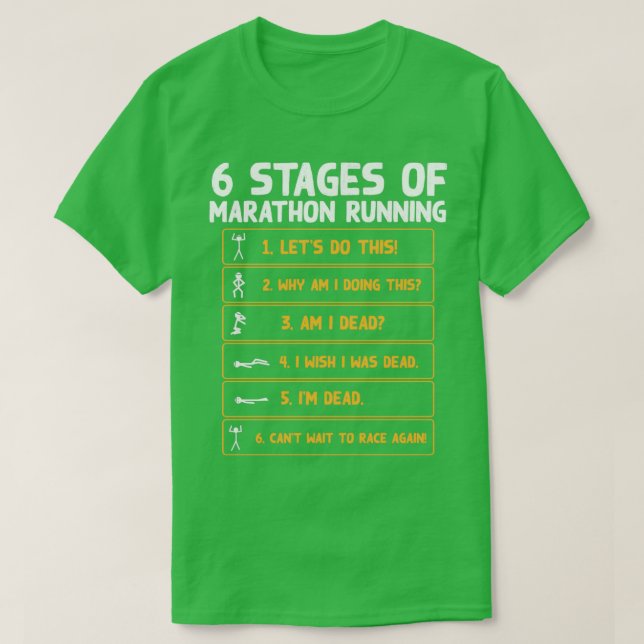 Camiseta 6 Palcos de maratona a correr 3 (Frente do Design)