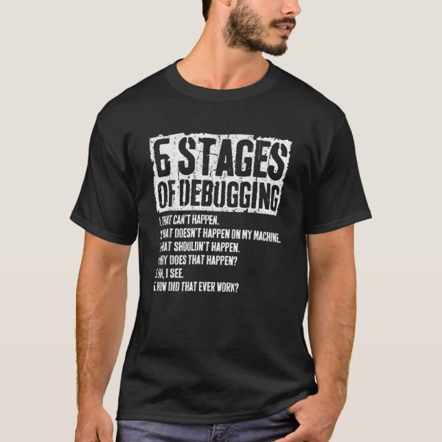Camiseta 6 Palcos do presente do programador de codificação (Frente)