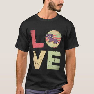 Camiseta 6 Presentes retrô vintage para mães de Dachshund D