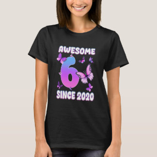Camiseta 6 Year Old Girl Awesome Since 2020 Birthday Butter