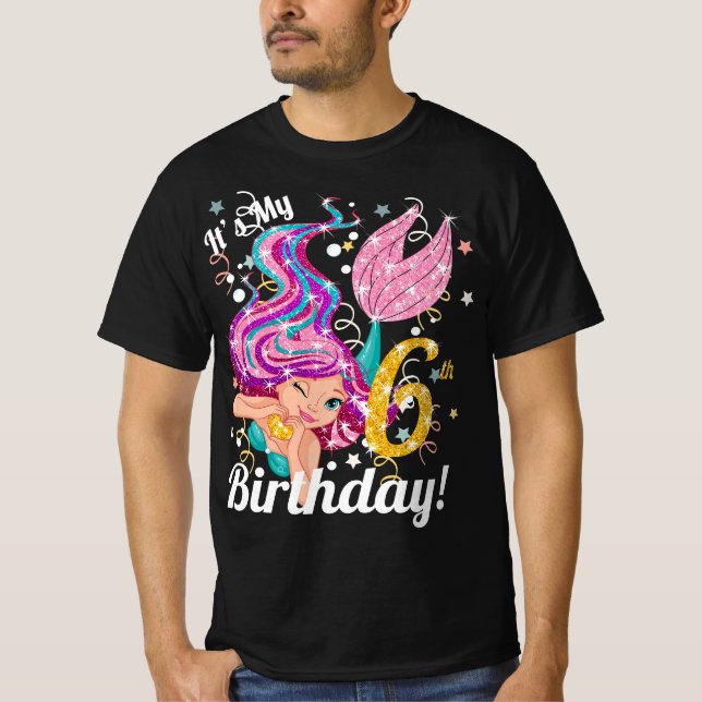Camiseta 6 year old Mermaid  (Frente)