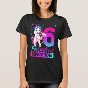 Camiseta 6 Years Old Unicorn Flossing 6th Birthday Girl Uni