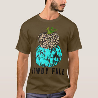 Camiseta 6k6y Turquoise Leopard Howdy Fall Pumpkin Western 