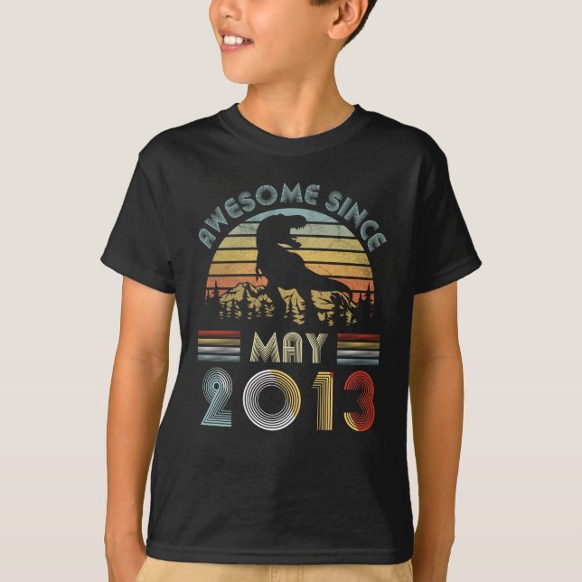 Camiseta 6o Dinossauro aniversário menino criança de 6 anos (Frente)