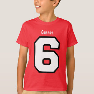 Camiseta 6o Nome grande BRANCO V03A3 do número do