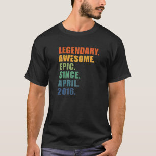 Camiseta 6th Birthday April 2016 Boys Girls 6 Year Annivers