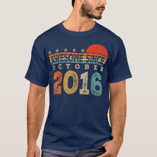 Camiseta 6th Birthday Gifts Awesome Since October 2016 6 Ye