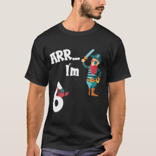 Camiseta 6th Birthday Pirate Motif 6 Years Old