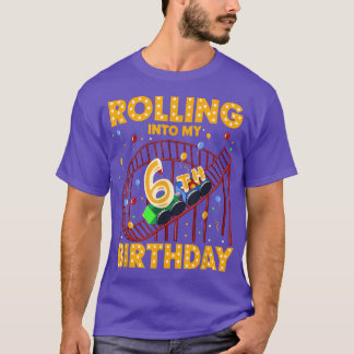 Camiseta 6th Birthday Rollercoaster Amusement Park Boys Gir