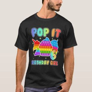 Camiseta 6th Birthday Unicorn Fidget Pop It Birthday Girl K
