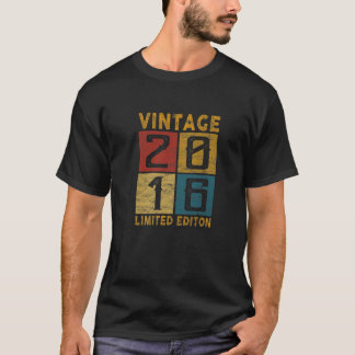 Camiseta 6Th Birthday Vintage 2016 Born In 2016 6 Yrs Old B