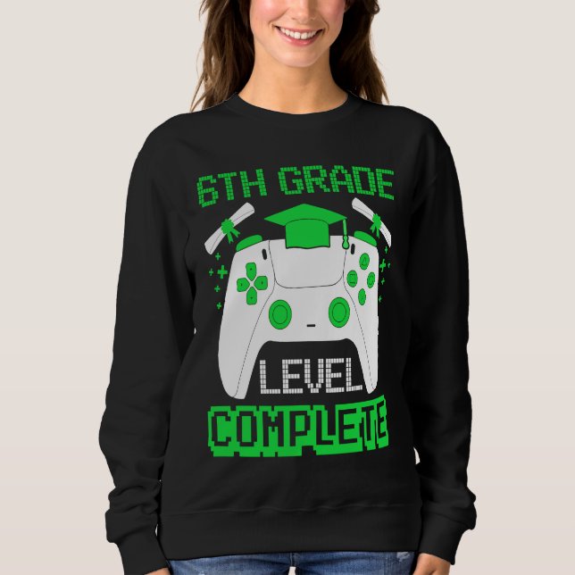 Camiseta 6th Grade Level Complete Gamer 6th Grade Graduatio (Frente)