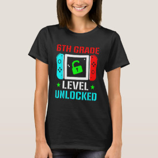 Camiseta 6th Grade Level Unlocked Back To School Gamer Boy
