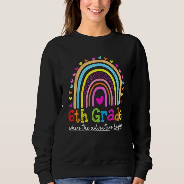 Camiseta 6th Grade Rainbow Teacher Team Sixth Grade Squad G (Frente)