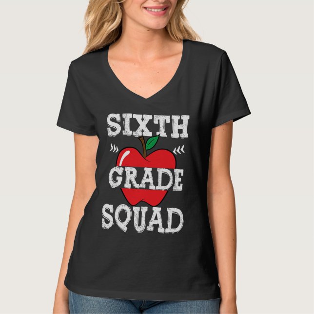 Camiseta 6th Grade Squad Team Crew Back To School Graduatio (Frente)