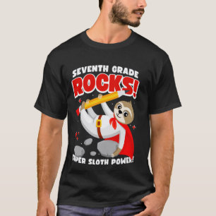 Camiseta 7º ano rola Super-herói Preguiça volta às aulas Cr