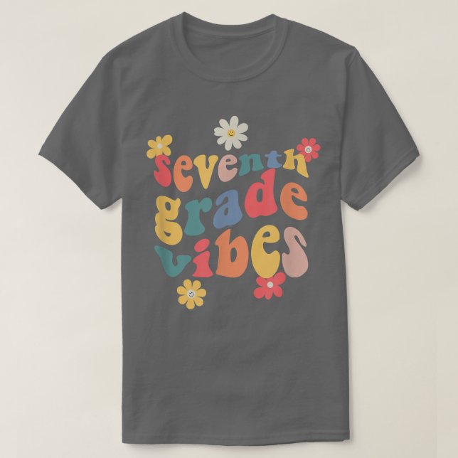 Camiseta 7º ano Vibes 1º dia do 7 escolar (Frente do Design)