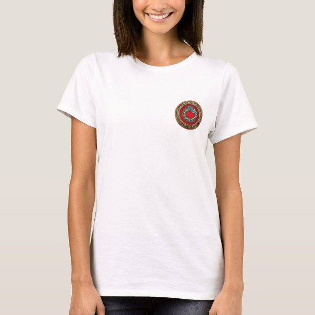 Camiseta [700] Deus Serpente Quetzalcoatl [Jade] (Frente)