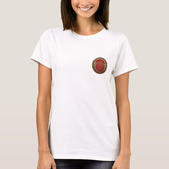 Camiseta [700] Dois Ninurtas Dourados com Árvore da Vida (Frente)