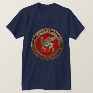 Camiseta [700] Leão voado Assyrian - Lamassu Dourado
