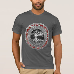 Camiseta [700] Tesouro achado: Árvore de vida celta [prata