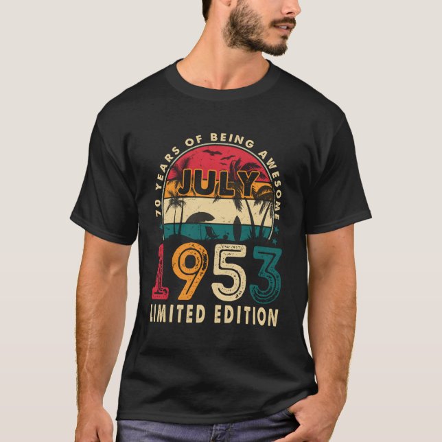 Camiseta 70 70 Impressionante Desde julho de 1953 (Frente)
