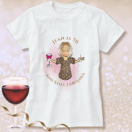 Camiseta  70 and Fabulous Female Cartoon 70th Birthday 