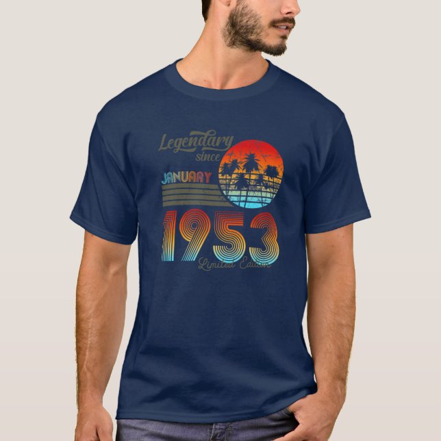 Camiseta 70. Aniversário 70 Legendário Desde Janeiro de 195 (Frente)