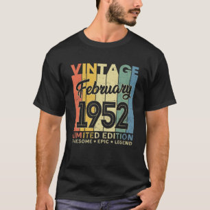 Camiseta 70 Aniversário Decoração Fevereiro De 1952 Ofer