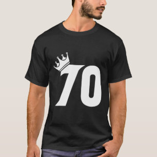 Camiseta 70 Aniversário Homens Vintage Número 70 Com Cro