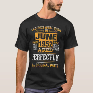 Camiseta 70 Aniversário Para Legendas Nascer De Junho De 19